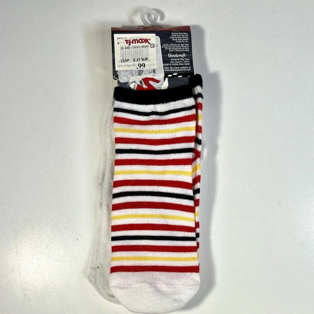 Disney‎ Pixar Cars Ankle Socks Lightning McQueen Boys Size 6-8.5 3 Pairs NWT